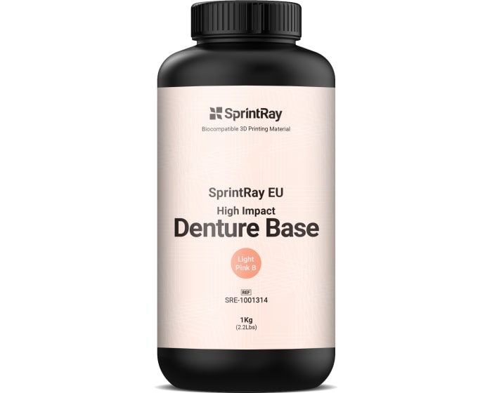 R&eacute;sine d'impression 3D High Impact Denture Base Light Pink B Sprintray